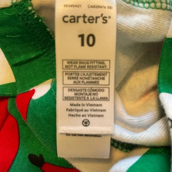 Carter’s Two Piece Christmas Santa Claus Pajama Set Unisex Size 10 Holiday - Picture 4 of 4